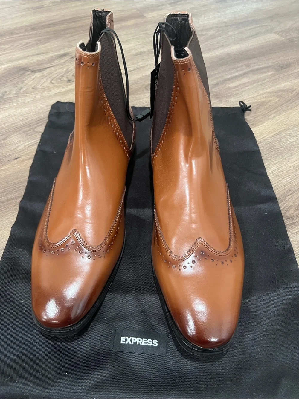 Express Men’s Brown Leather Chukka Chelsea Boots